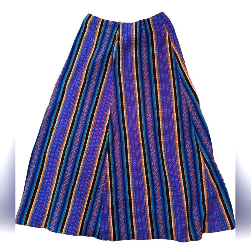 Vintage 70s colorful woven A- line skirt